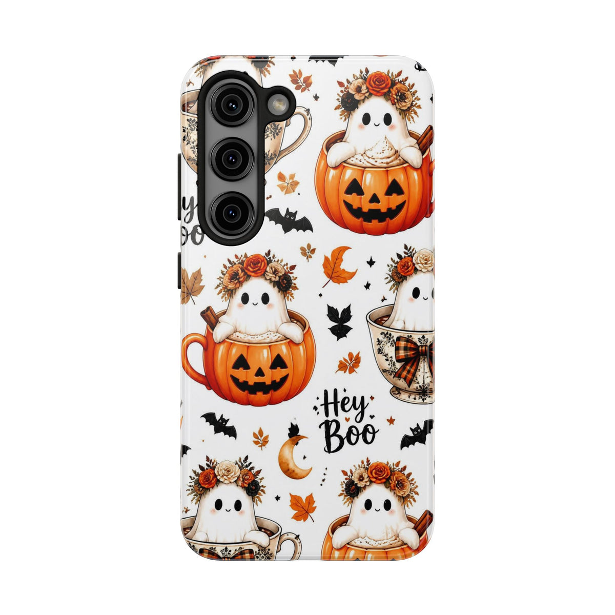 Hey Boo Halloween Phone Case Spooky Ghost Tough Protective iPhone Samsung Galaxy Cover Festive Collection