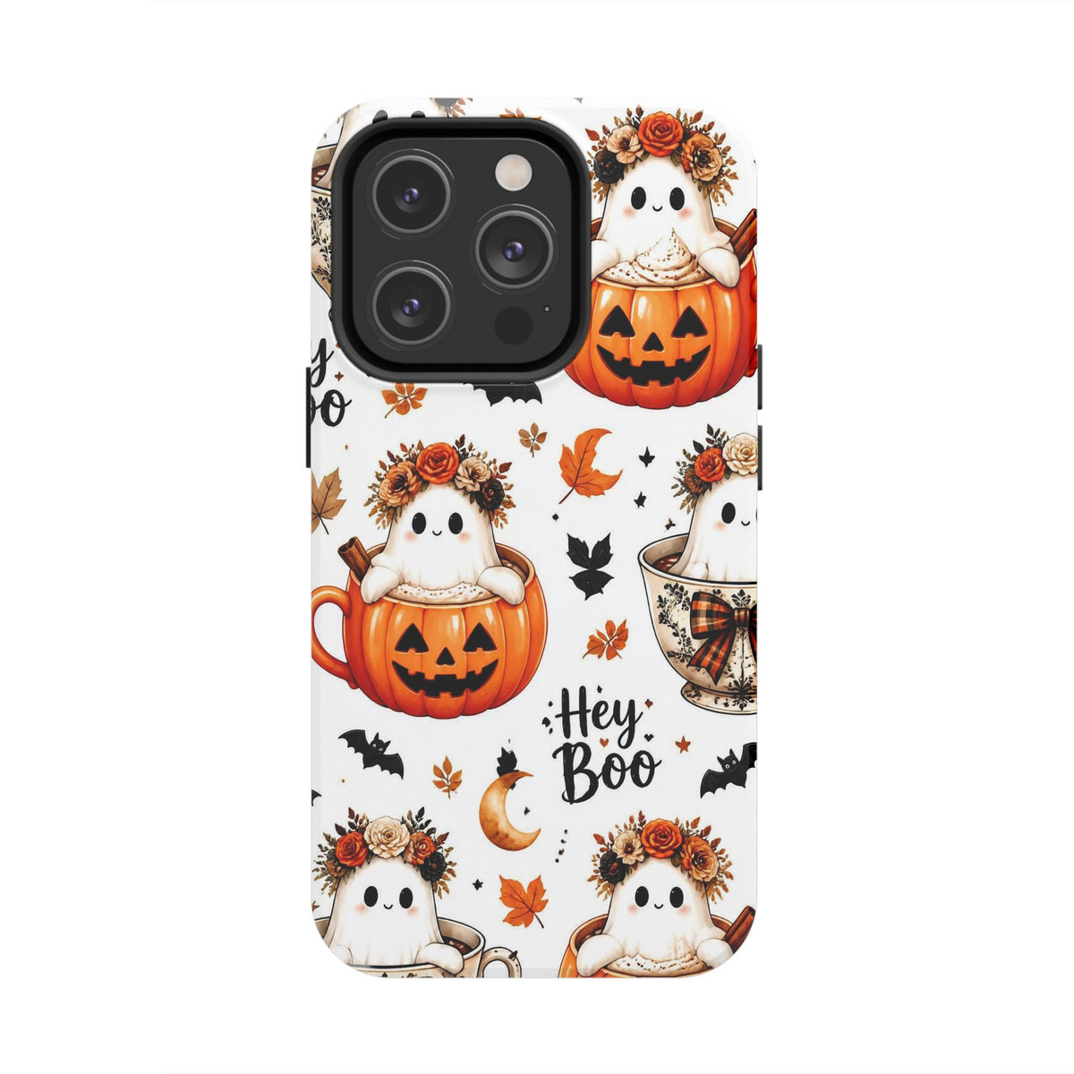 Hey Boo Halloween Phone Case Spooky Ghost Tough Protective iPhone Samsung Galaxy Cover Festive Collection
