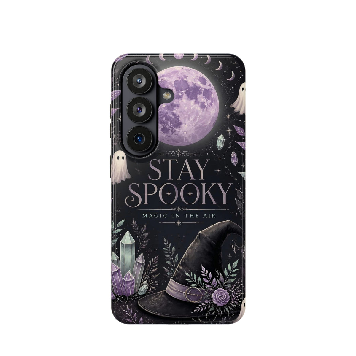 Stay Spooky Halloween Phone Case Witchy Purple Moon Tough Protective iPhone Samsung Galaxy Cover Festive Collection