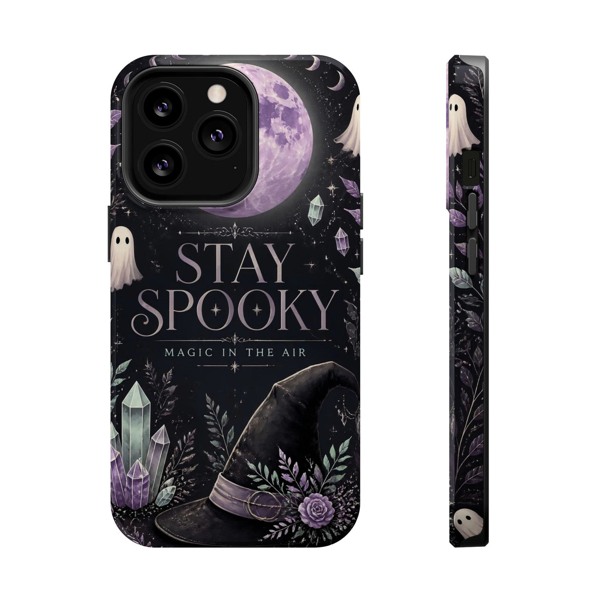 Stay Spooky Halloween Phone Case Witchy Purple Moon Tough Protective iPhone Samsung Galaxy Cover Festive Collection