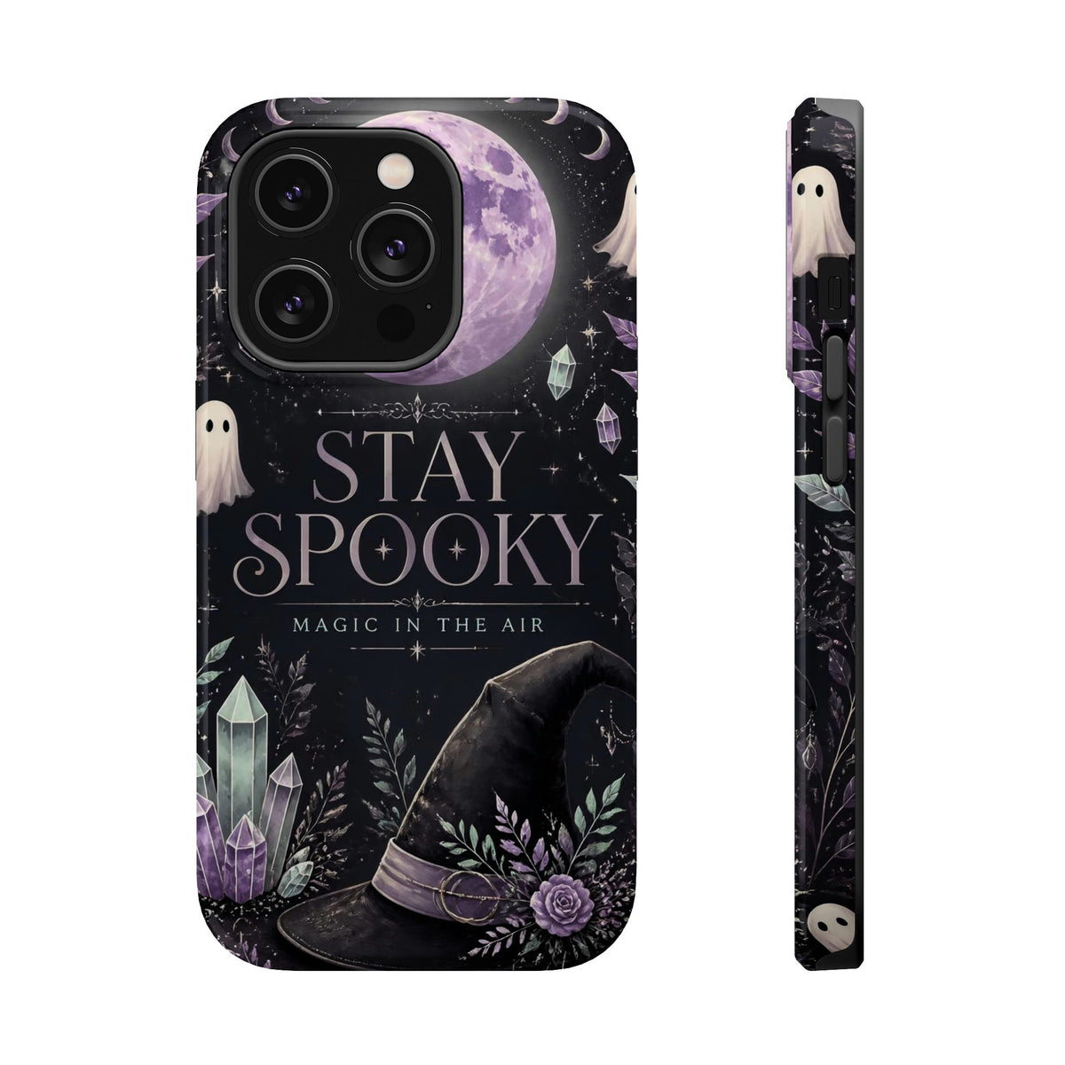 Stay Spooky Halloween Phone Case Witchy Purple Moon Tough Protective iPhone Samsung Galaxy Cover Festive Collection