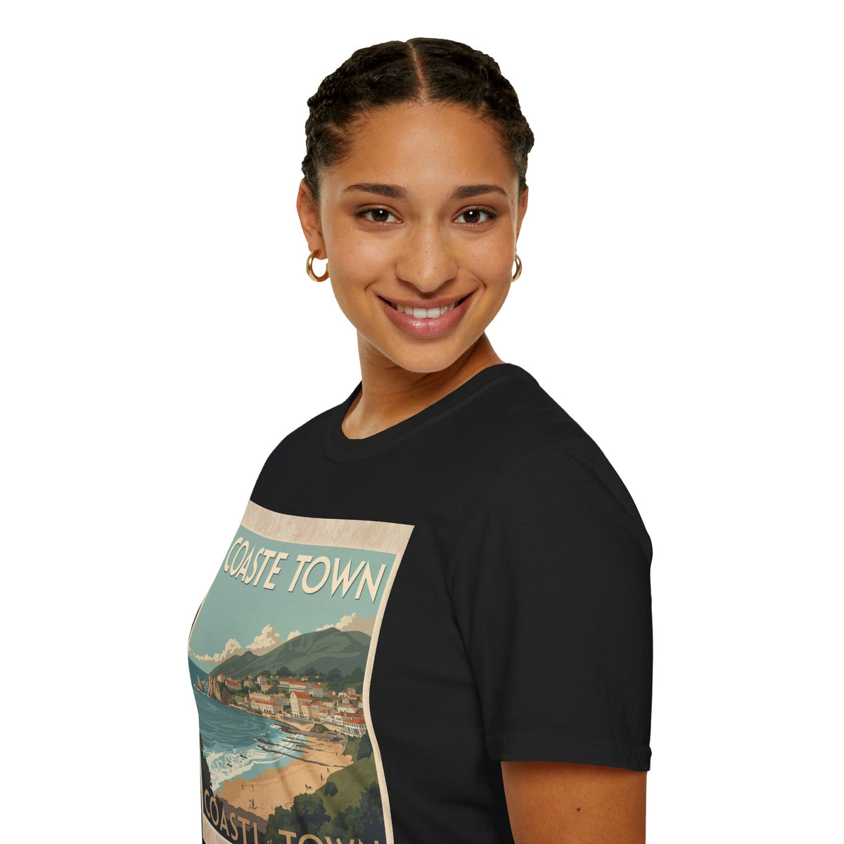 Vintage Coastal Graphic T-Shirt, Retro Beach Poster Tee, Ocean-Inspired Unisex Shirt