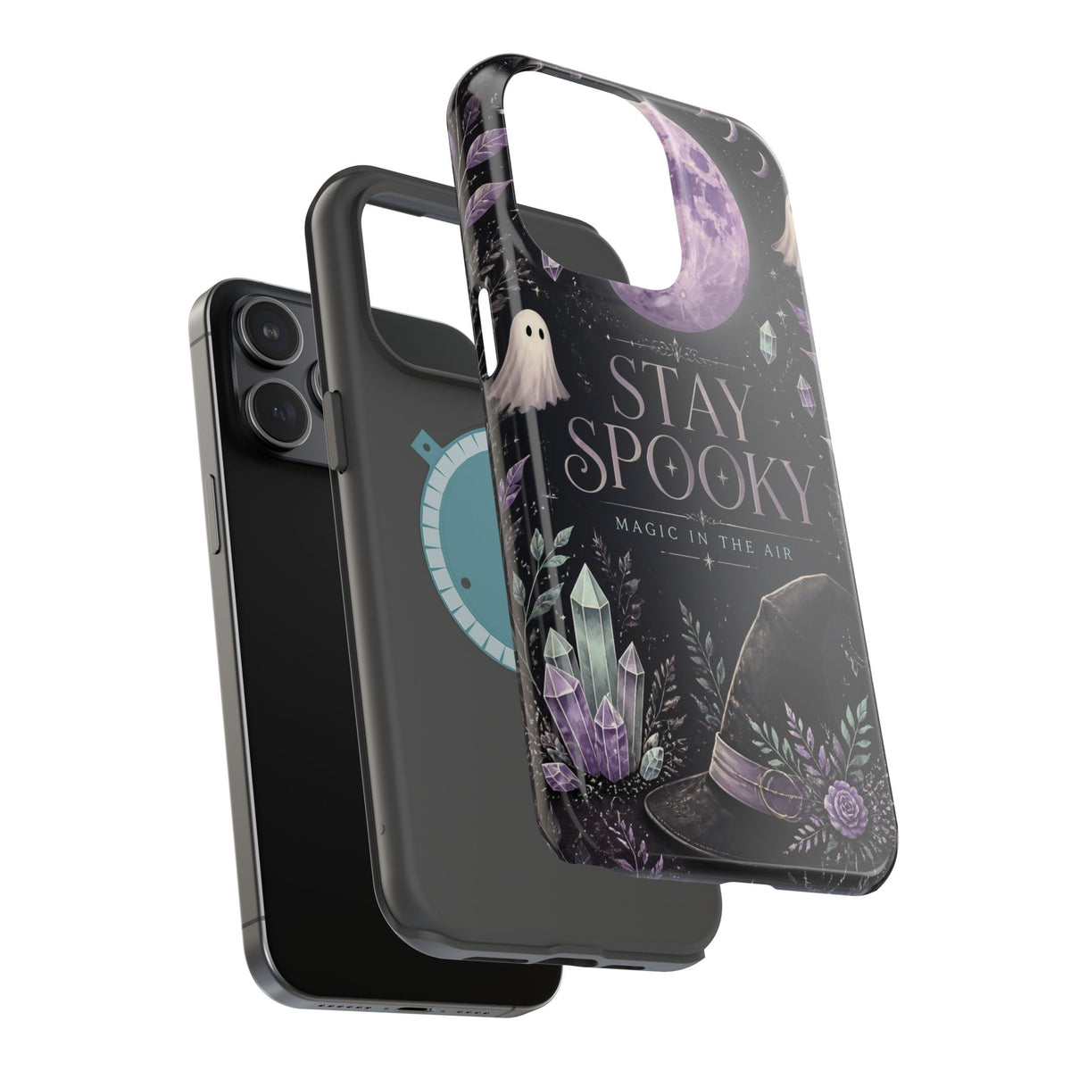 Stay Spooky Halloween Phone Case Witchy Purple Moon Tough Protective iPhone Samsung Galaxy Cover Festive Collection