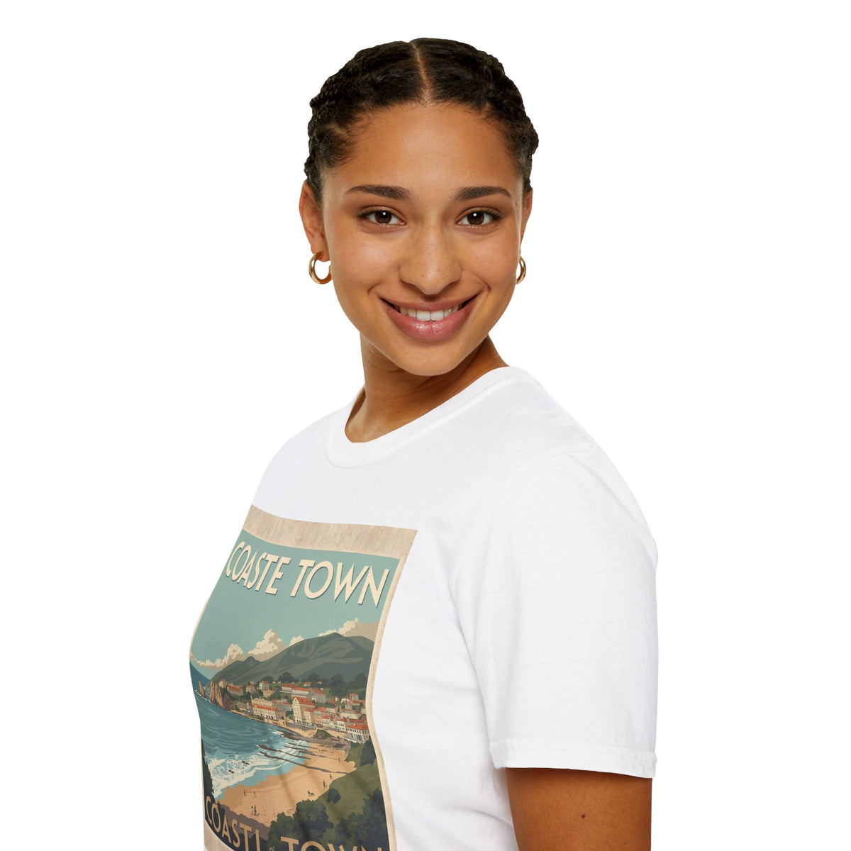 Vintage Coastal Graphic T-Shirt, Retro Beach Poster Tee, Ocean-Inspired Unisex Shirt