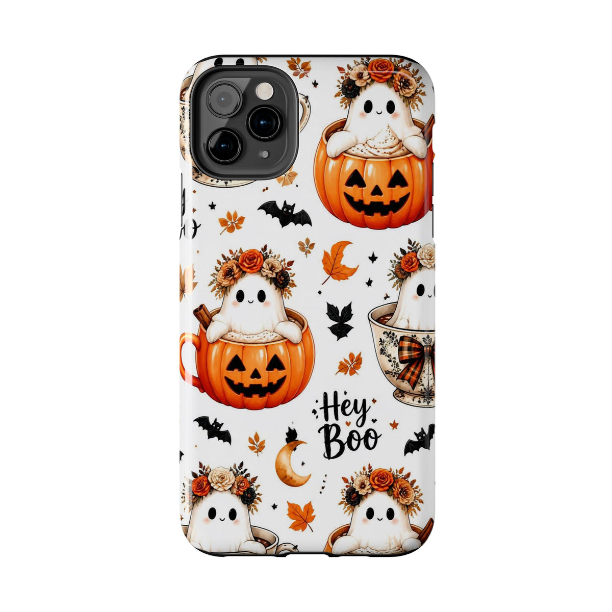 Hey Boo Halloween Phone Case Spooky Ghost Tough Protective iPhone Samsung Galaxy Cover Festive Collection