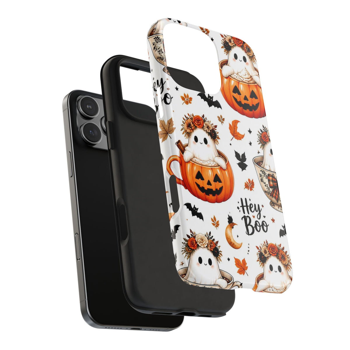 Hey Boo Halloween Phone Case Spooky Ghost Tough Protective iPhone Samsung Galaxy Cover Festive Collection
