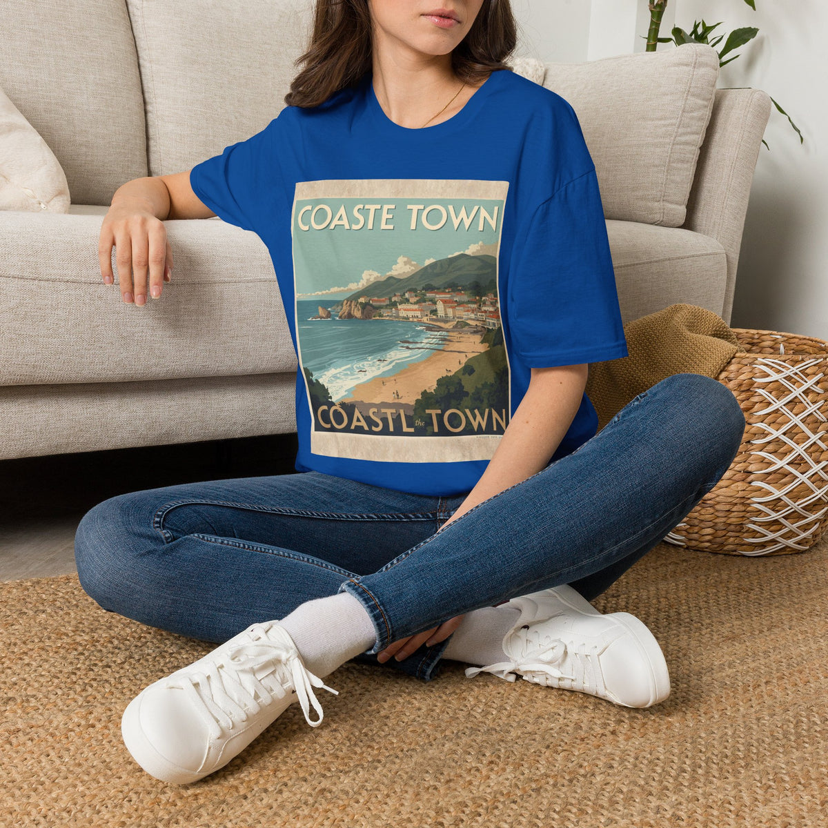 Vintage Coastal Graphic T-Shirt, Retro Beach Poster Tee, Ocean-Inspired Unisex Shirt