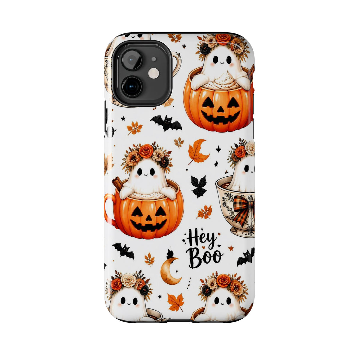Hey Boo Halloween Phone Case Spooky Ghost Tough Protective iPhone Samsung Galaxy Cover Festive Collection
