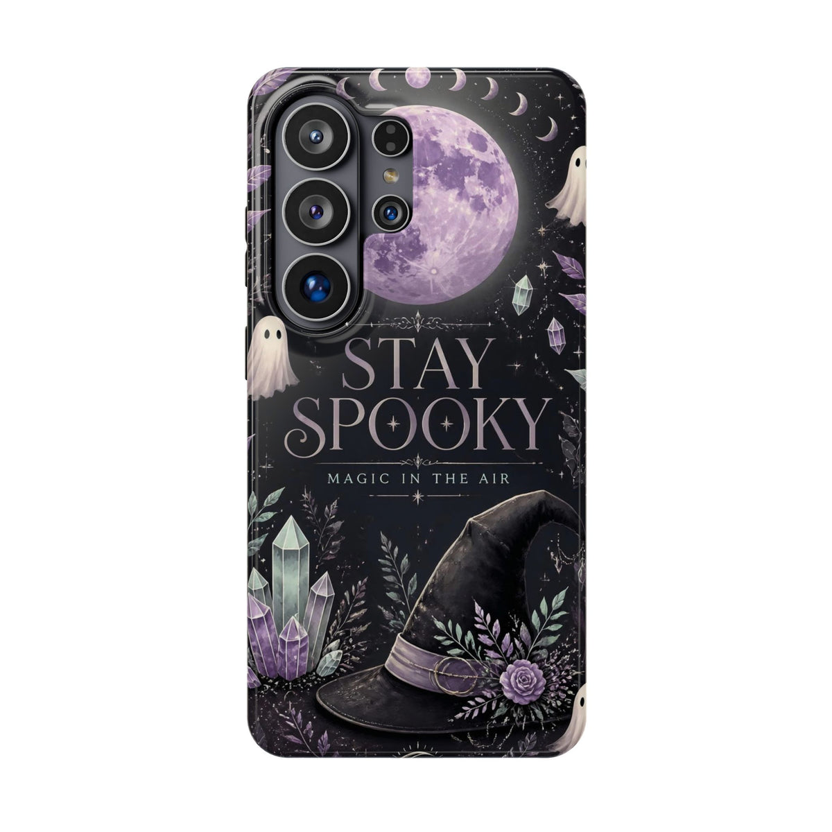 Stay Spooky Halloween Phone Case Witchy Purple Moon Tough Protective iPhone Samsung Galaxy Cover Festive Collection