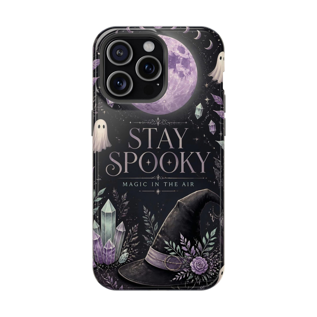 Stay Spooky Halloween Phone Case Witchy Purple Moon Tough Protective iPhone Samsung Galaxy Cover Festive Collection