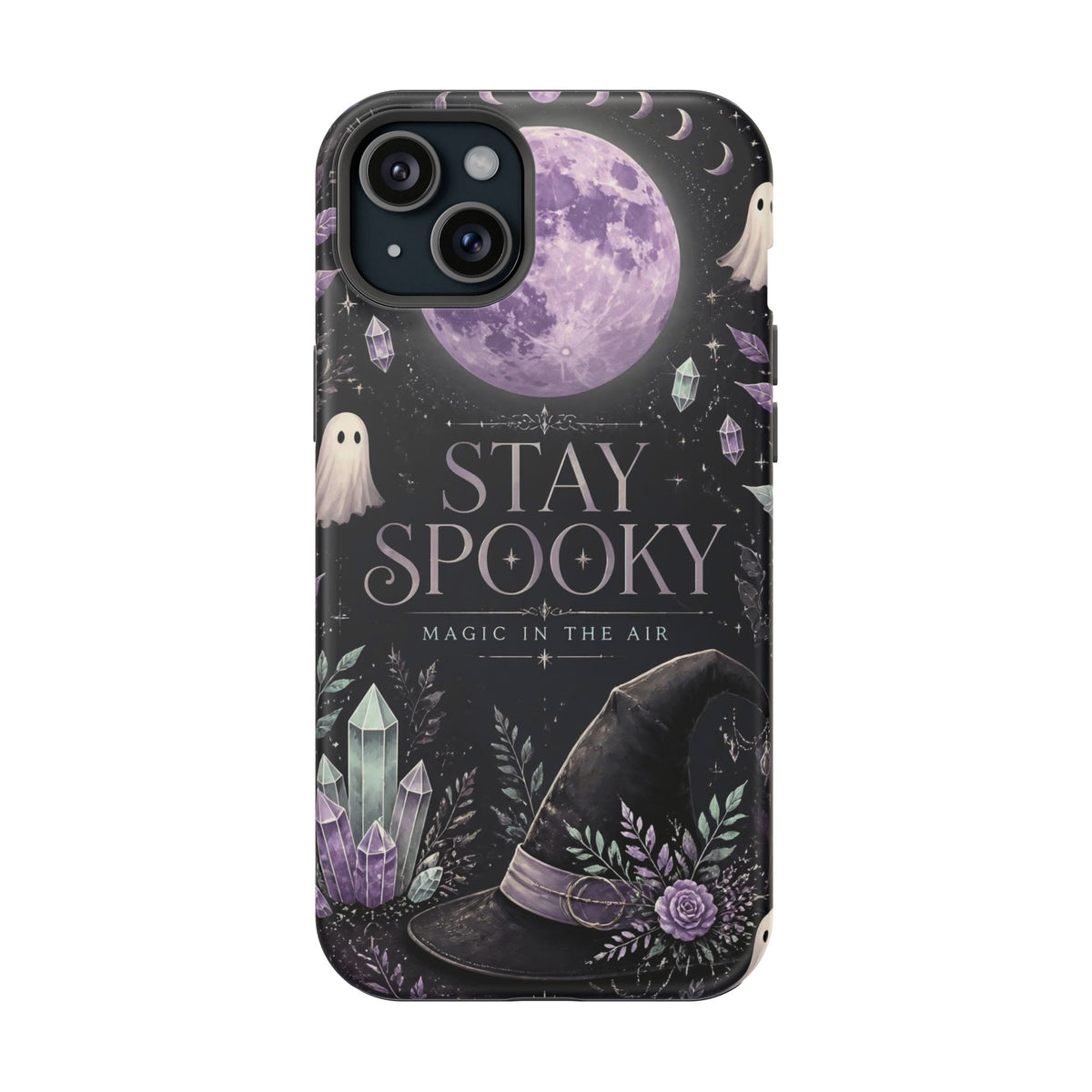 Stay Spooky Halloween Phone Case Witchy Purple Moon Tough Protective iPhone Samsung Galaxy Cover Festive Collection