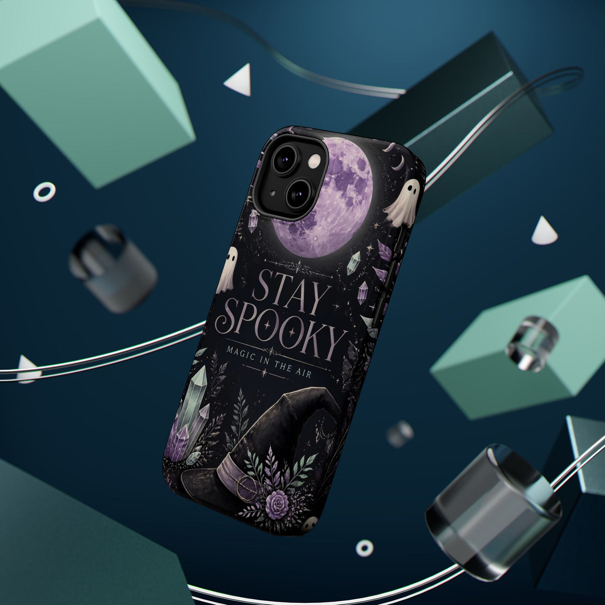 Stay Spooky Halloween Phone Case Witchy Purple Moon Tough Protective iPhone Samsung Galaxy Cover Festive Collection