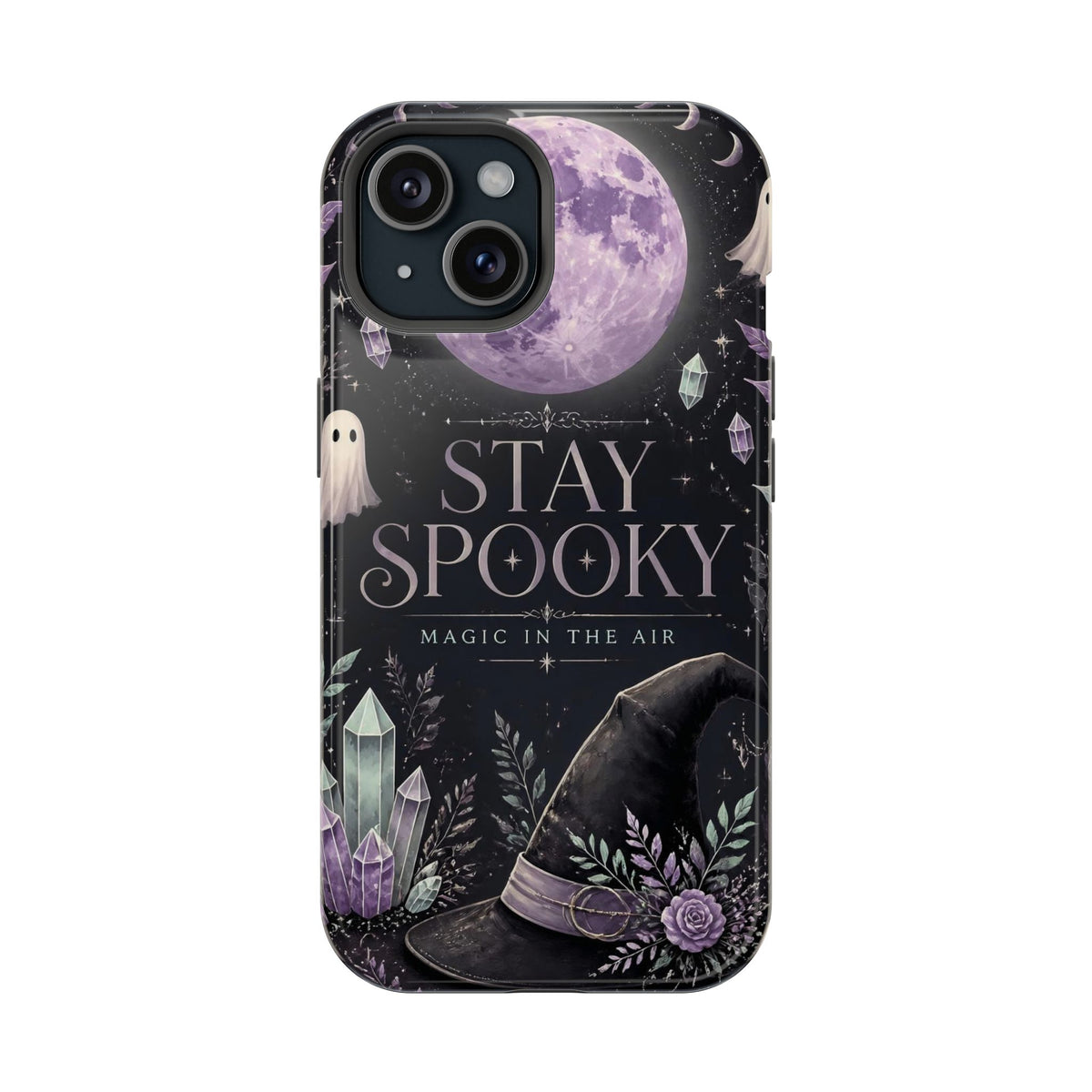 Stay Spooky Halloween Phone Case Witchy Purple Moon Tough Protective iPhone Samsung Galaxy Cover Festive Collection