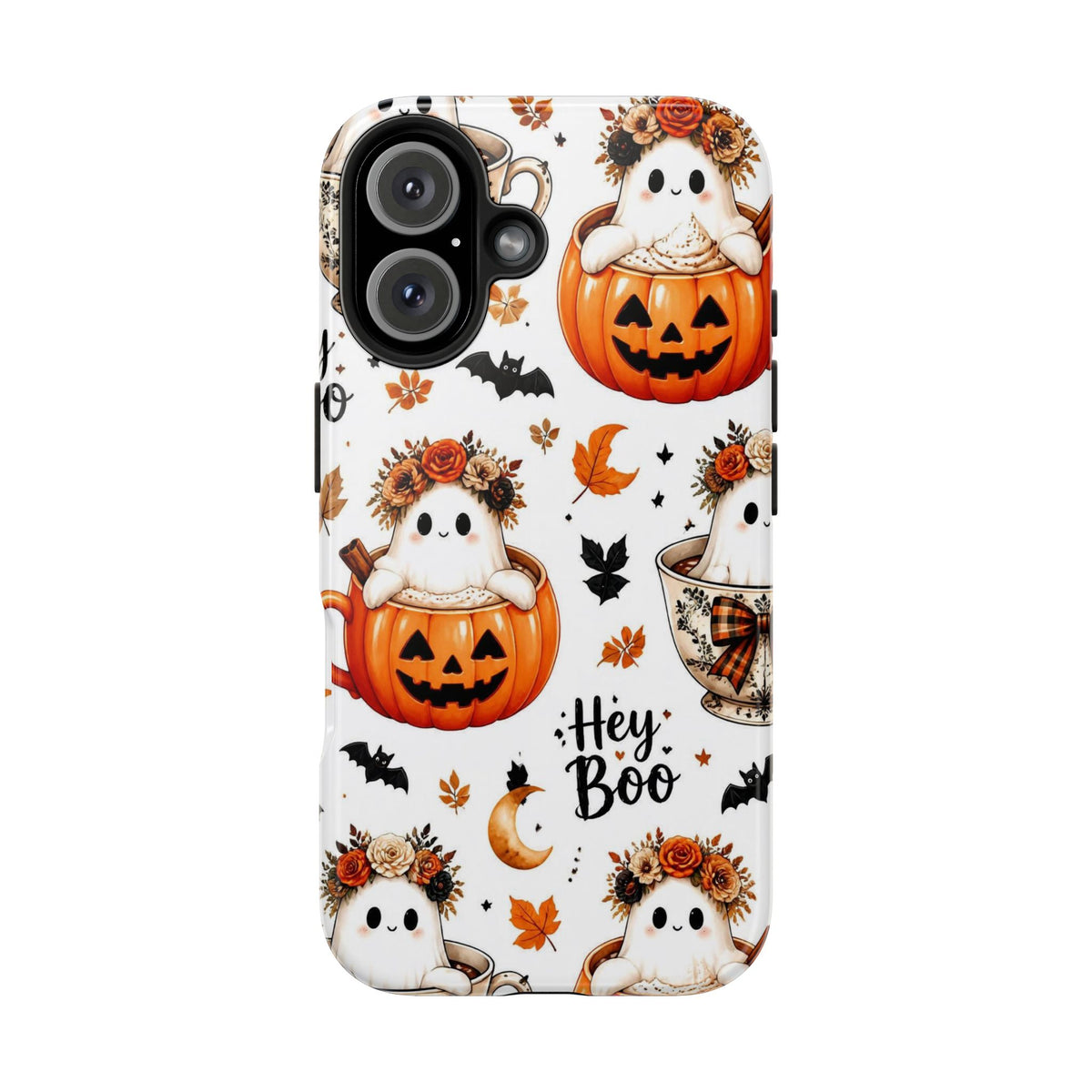 Hey Boo Halloween Phone Case Spooky Ghost Tough Protective iPhone Samsung Galaxy Cover Festive Collection