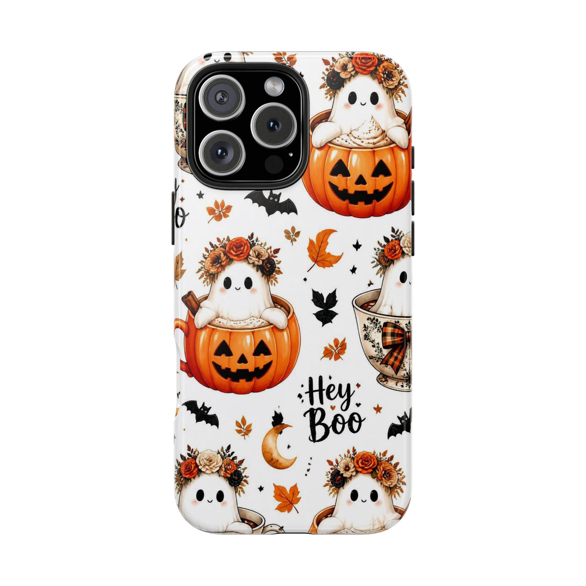 Hey Boo Halloween Phone Case Spooky Ghost Tough Protective iPhone Samsung Galaxy Cover Festive Collection