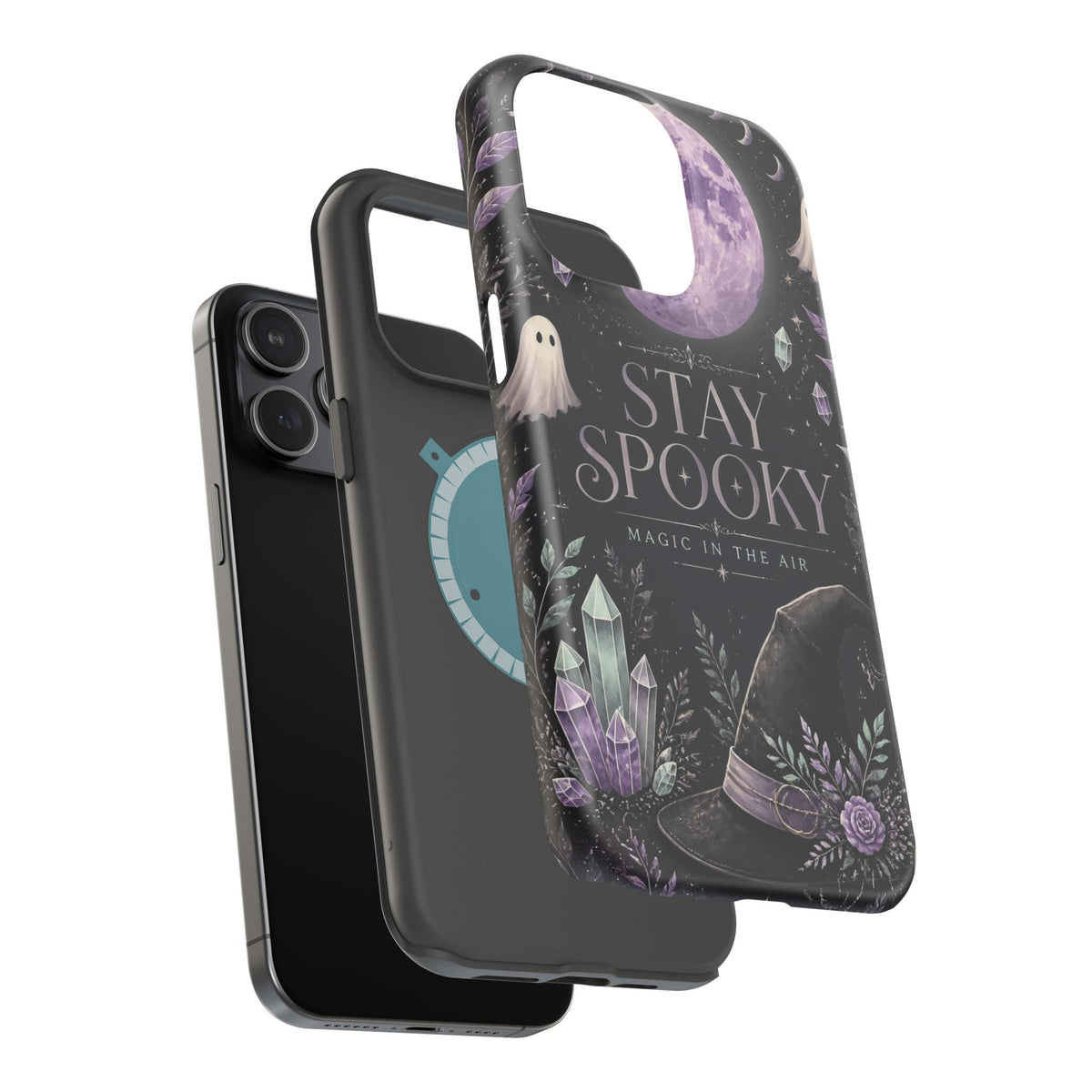 Stay Spooky Halloween Phone Case Witchy Purple Moon Tough Protective iPhone Samsung Galaxy Cover Festive Collection