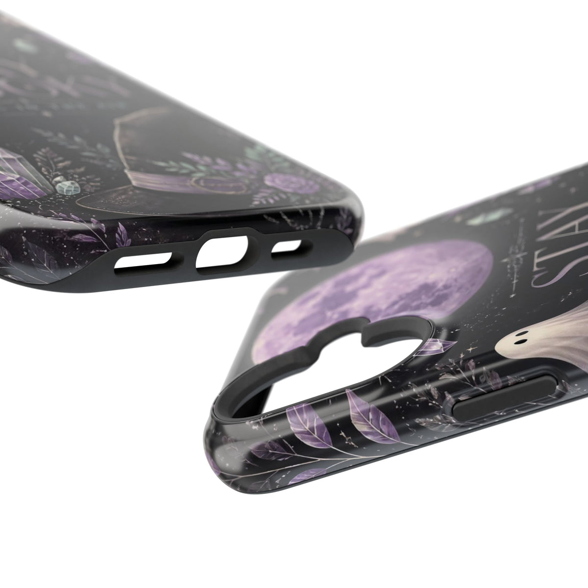 Stay Spooky Halloween Phone Case Witchy Purple Moon Tough Protective iPhone Samsung Galaxy Cover Festive Collection