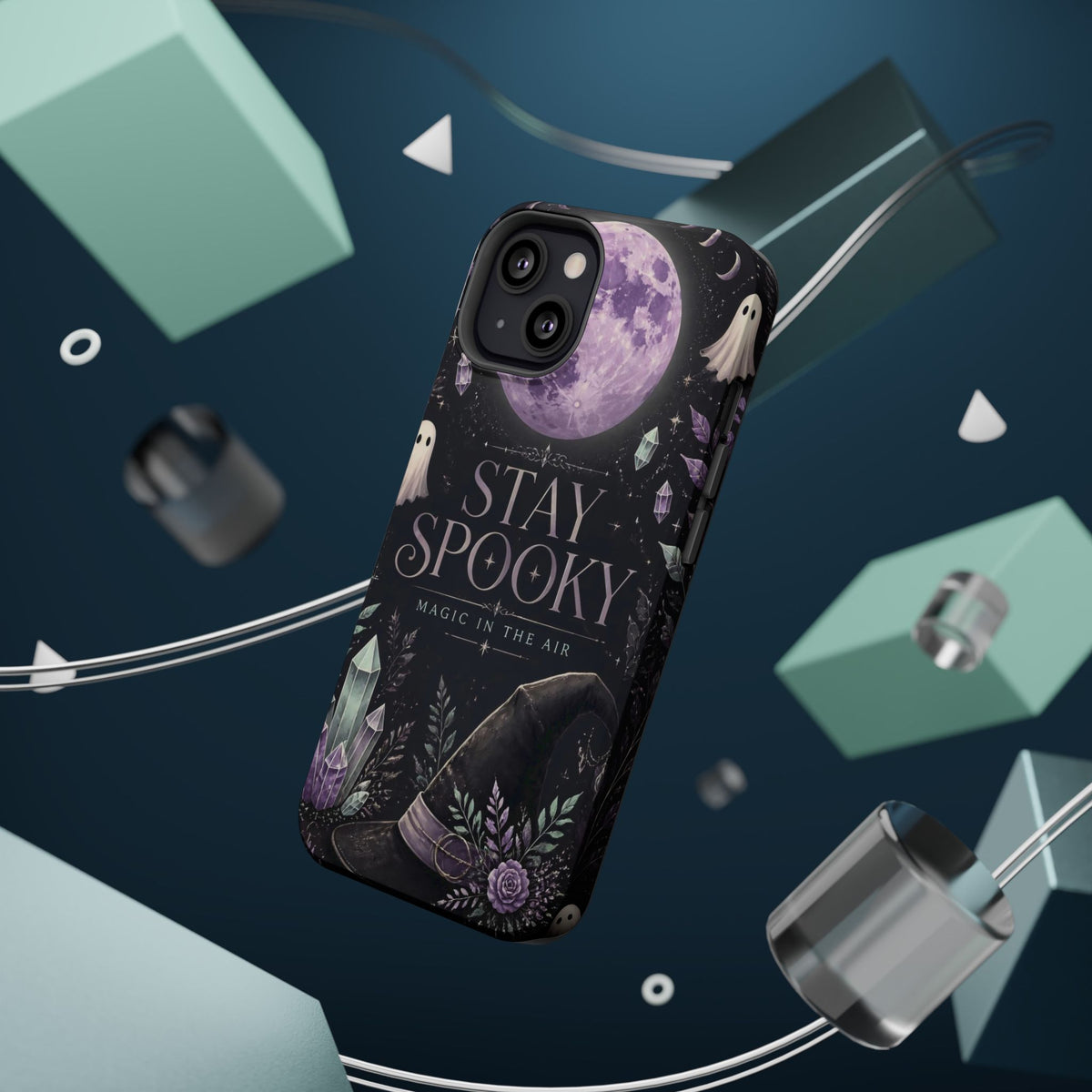 Stay Spooky Halloween Phone Case Witchy Purple Moon Tough Protective iPhone Samsung Galaxy Cover Festive Collection