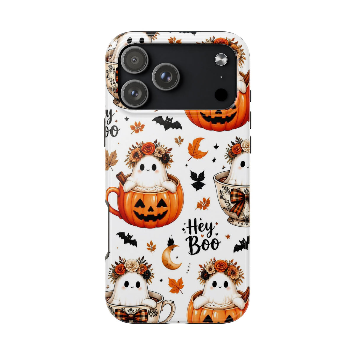 Hey Boo Halloween Phone Case Spooky Ghost Tough Protective iPhone Samsung Galaxy Cover Festive Collection