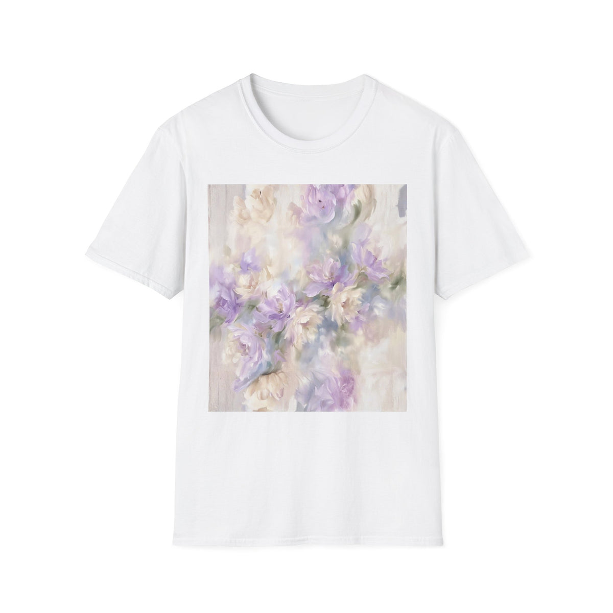 Abstract Floral Graphic T-Shirt, Modern Botanical Art Tee, Artistic Flower Print Shirt