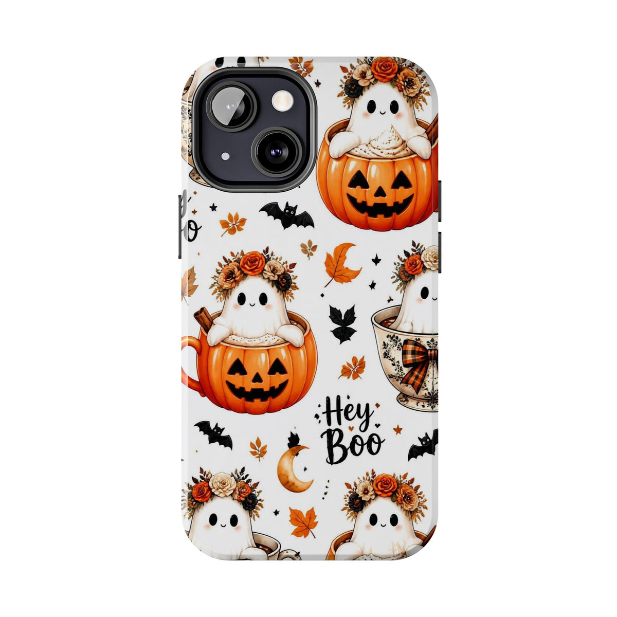 Hey Boo Halloween Phone Case Spooky Ghost Tough Protective iPhone Samsung Galaxy Cover Festive Collection