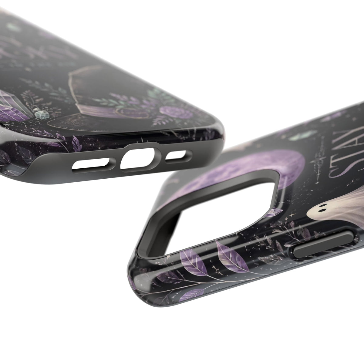 Stay Spooky Halloween Phone Case Witchy Purple Moon Tough Protective iPhone Samsung Galaxy Cover Festive Collection