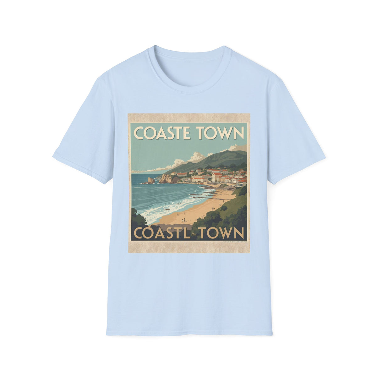 Vintage Coastal Graphic T-Shirt, Retro Beach Poster Tee, Ocean-Inspired Unisex Shirt