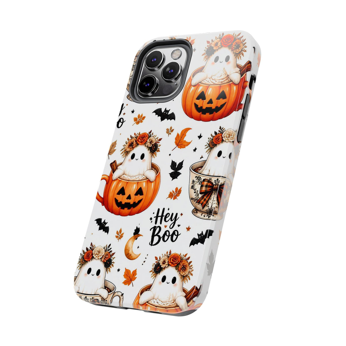 Hey Boo Halloween Phone Case Spooky Ghost Tough Protective iPhone Samsung Galaxy Cover Festive Collection