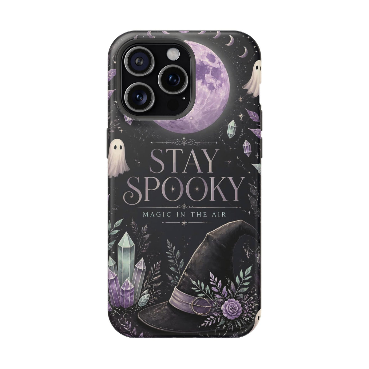 Stay Spooky Halloween Phone Case Witchy Purple Moon Tough Protective iPhone Samsung Galaxy Cover Festive Collection
