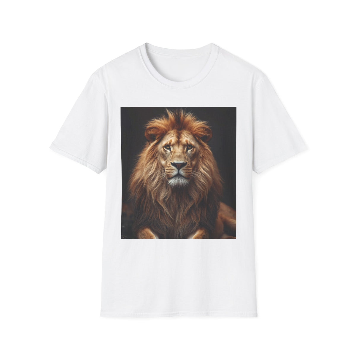 Men’s Lion Graphic T-Shirt, Realistic Lion Art Tee, Black Unisex Animal Print Shirt
