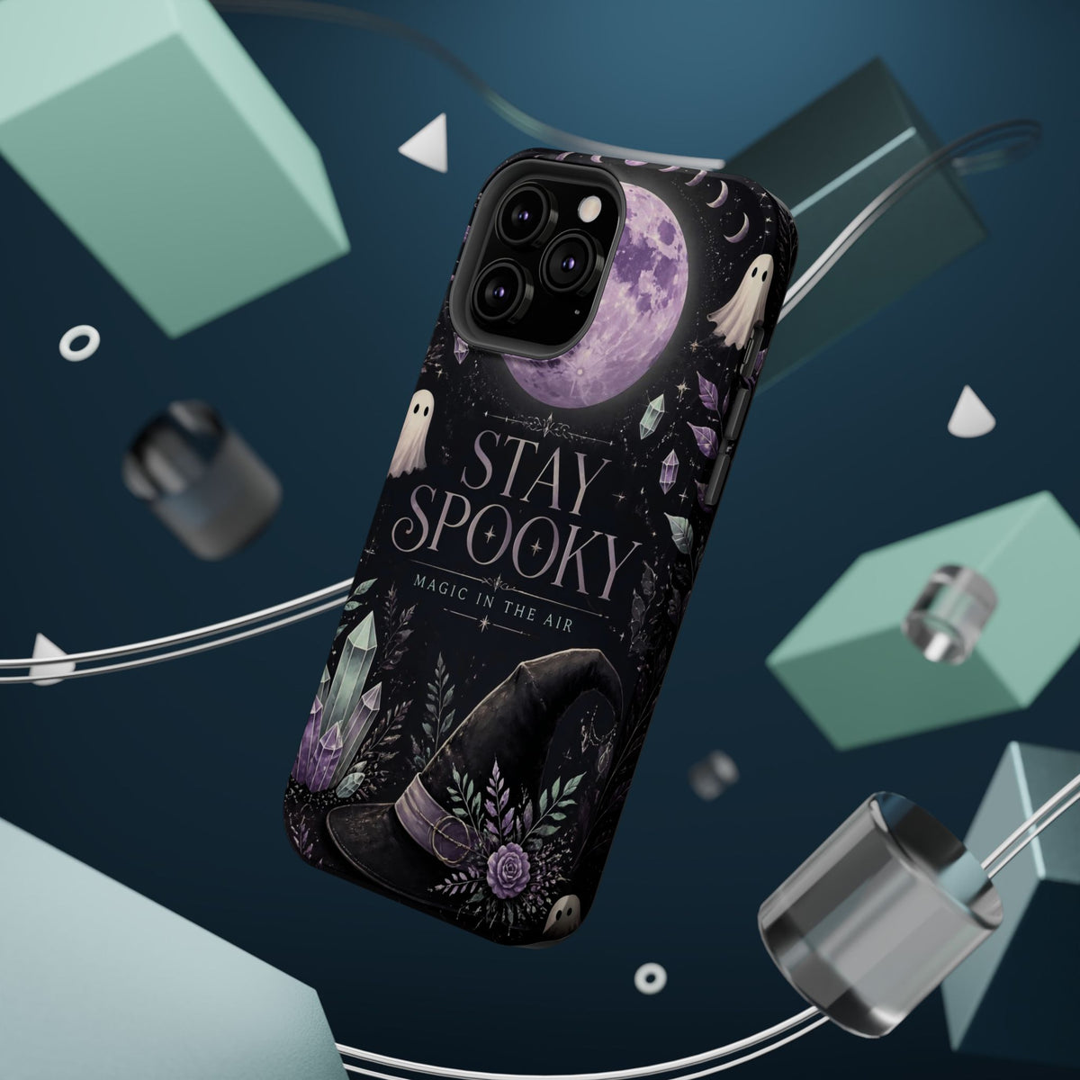 Stay Spooky Halloween Phone Case Witchy Purple Moon Tough Protective iPhone Samsung Galaxy Cover Festive Collection