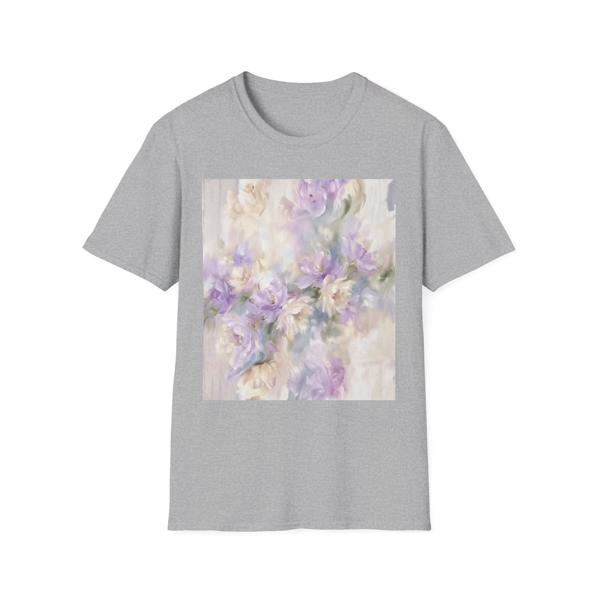 Abstract Floral Graphic T-Shirt, Modern Botanical Art Tee, Artistic Flower Print Shirt