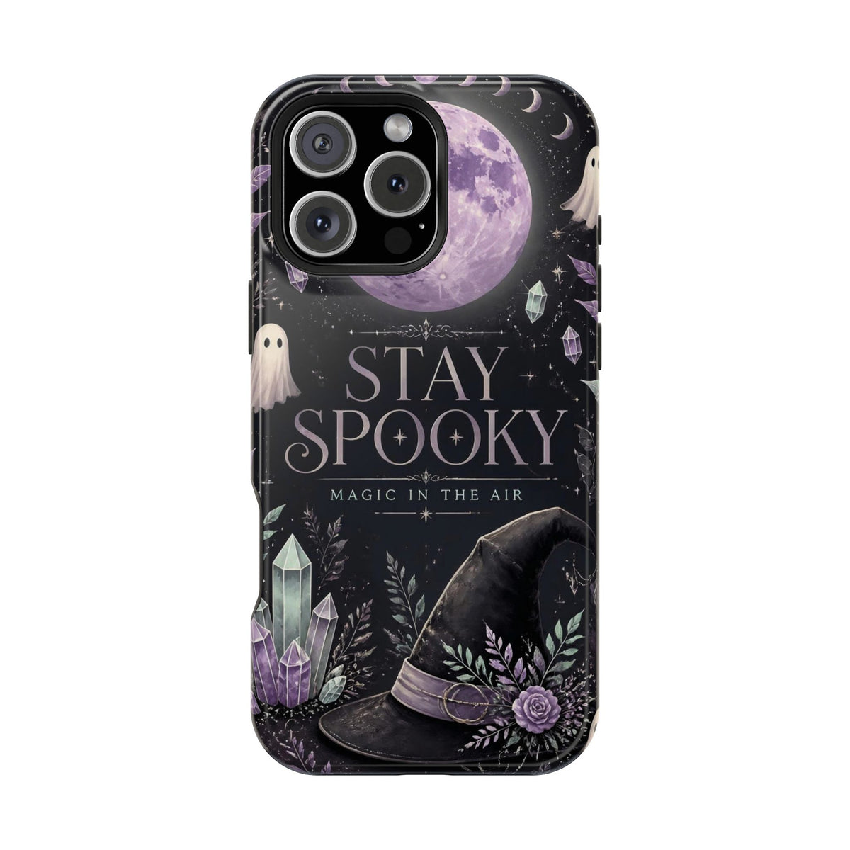 Stay Spooky Halloween Phone Case Witchy Purple Moon Tough Protective iPhone Samsung Galaxy Cover Festive Collection