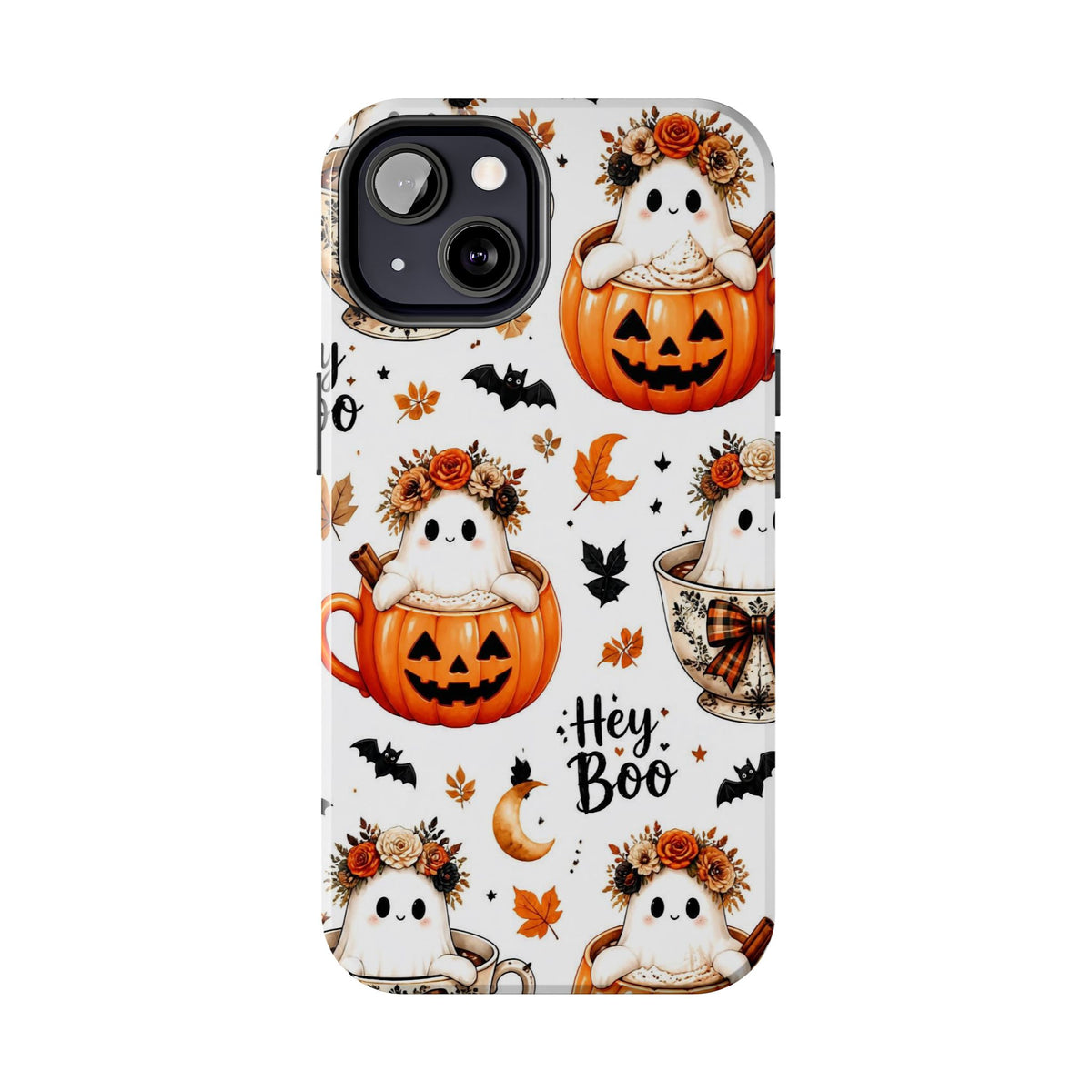 Hey Boo Halloween Phone Case Spooky Ghost Tough Protective iPhone Samsung Galaxy Cover Festive Collection