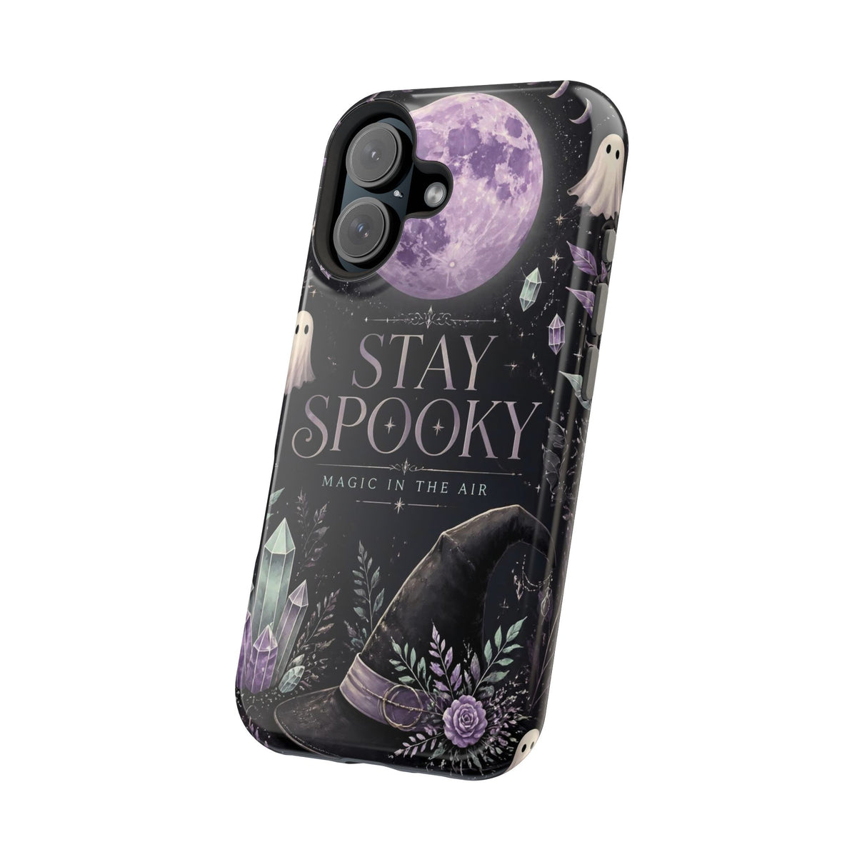 Stay Spooky Halloween Phone Case Witchy Purple Moon Tough Protective iPhone Samsung Galaxy Cover Festive Collection