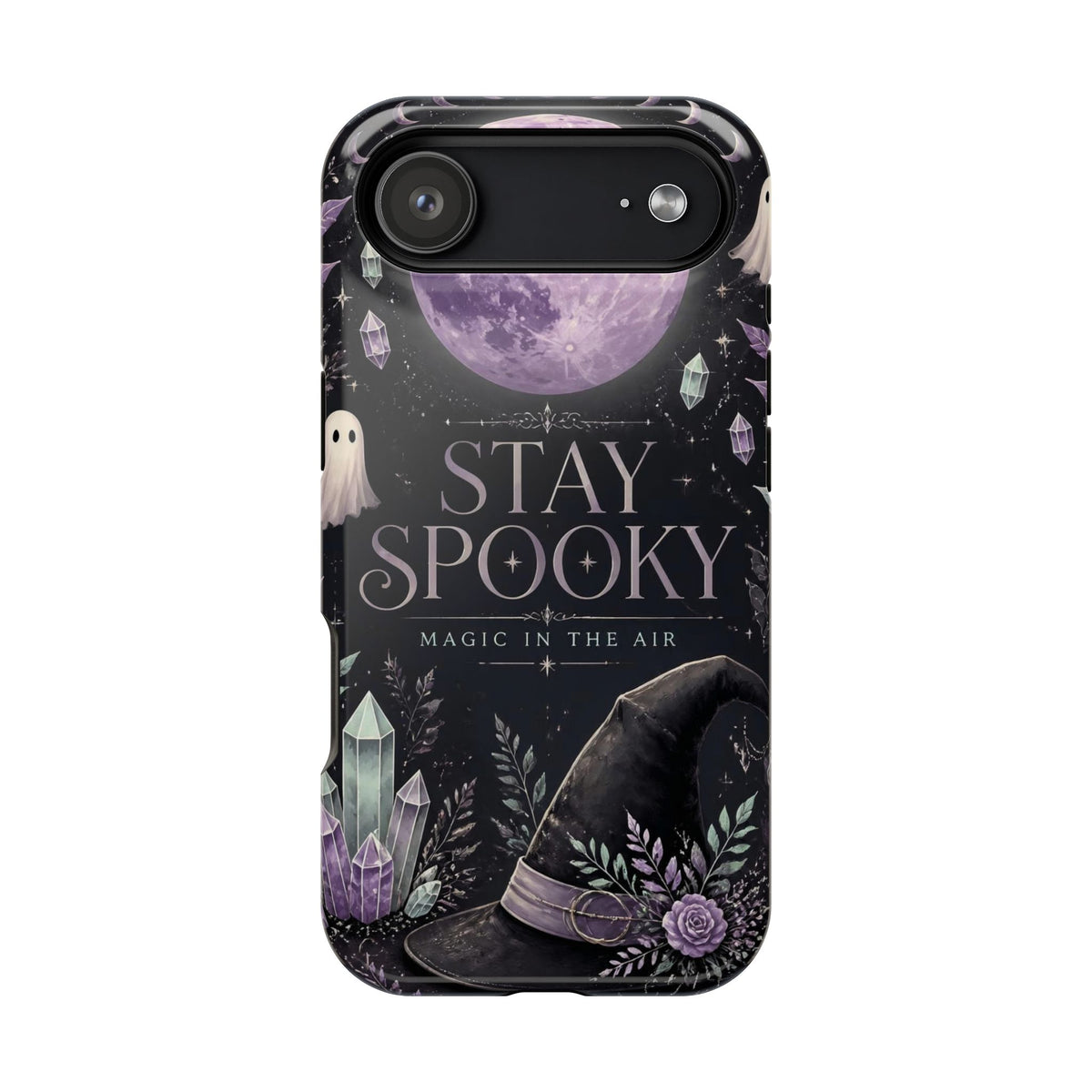 Stay Spooky Halloween Phone Case Witchy Purple Moon Tough Protective iPhone Samsung Galaxy Cover Festive Collection