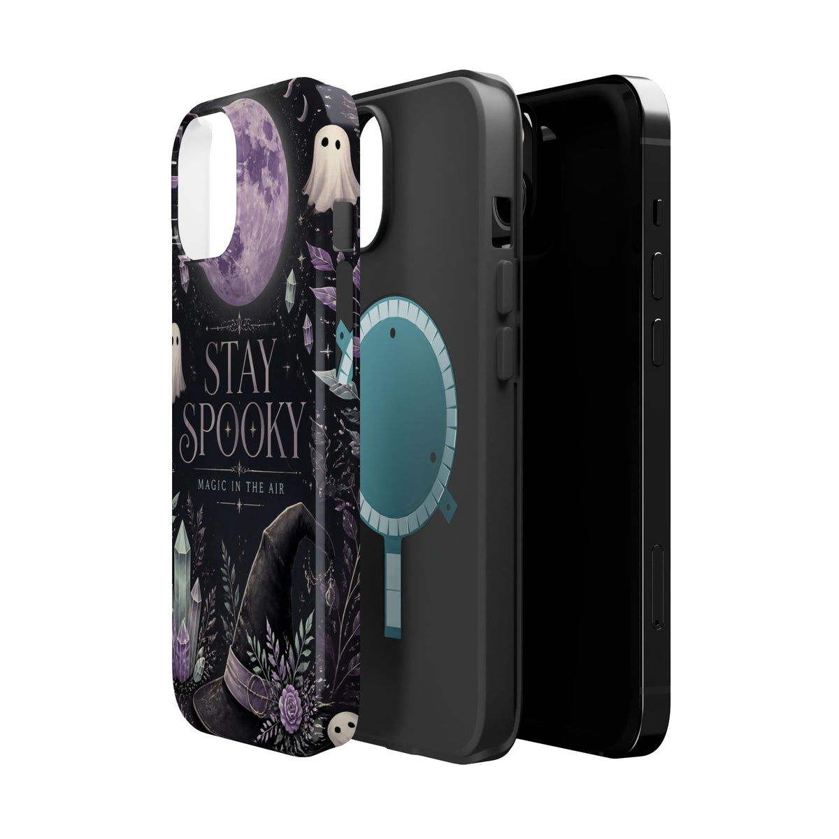 Stay Spooky Halloween Phone Case Witchy Purple Moon Tough Protective iPhone Samsung Galaxy Cover Festive Collection