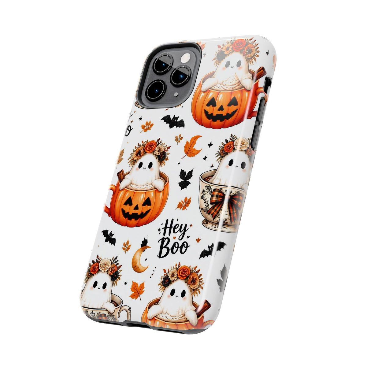 Hey Boo Halloween Phone Case Spooky Ghost Tough Protective iPhone Samsung Galaxy Cover Festive Collection