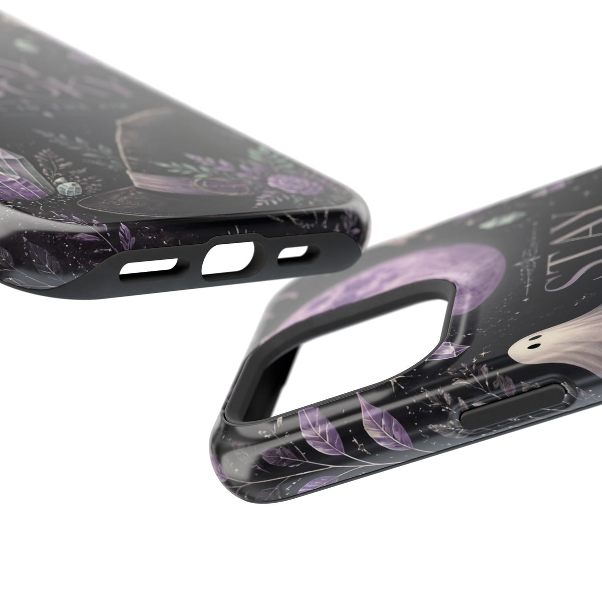Stay Spooky Halloween Phone Case Witchy Purple Moon Tough Protective iPhone Samsung Galaxy Cover Festive Collection