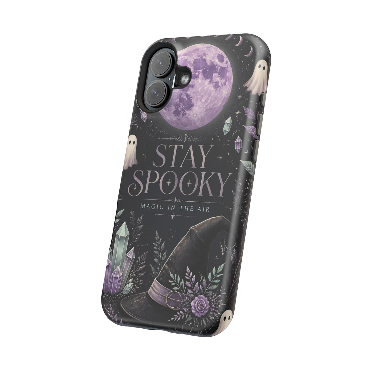 Stay Spooky Halloween Phone Case Witchy Purple Moon Tough Protective iPhone Samsung Galaxy Cover Festive Collection