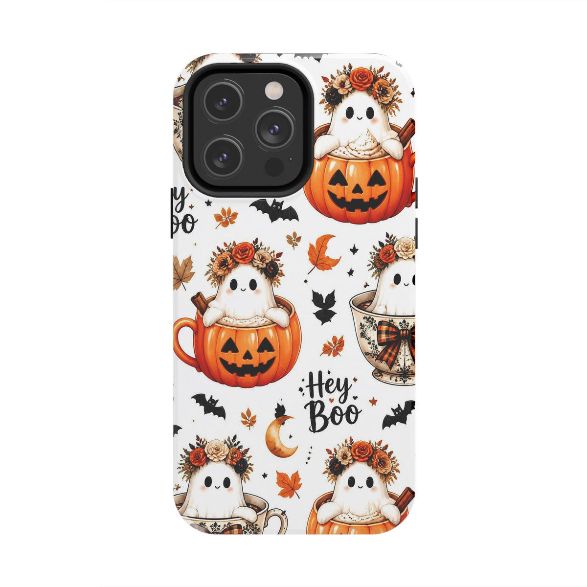 Hey Boo Halloween Phone Case Spooky Ghost Tough Protective iPhone Samsung Galaxy Cover Festive Collection