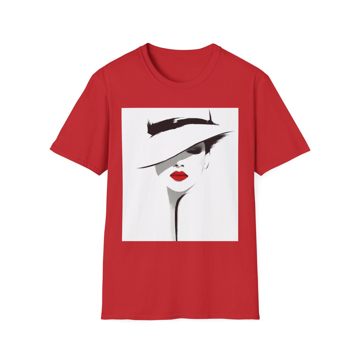 Abstract Woman in Hat Graphic T-Shirt – Modern Minimalist Art Tee