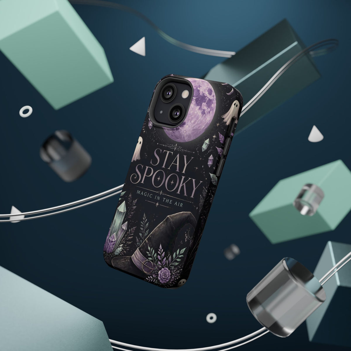 Stay Spooky Halloween Phone Case Witchy Purple Moon Tough Protective iPhone Samsung Galaxy Cover Festive Collection