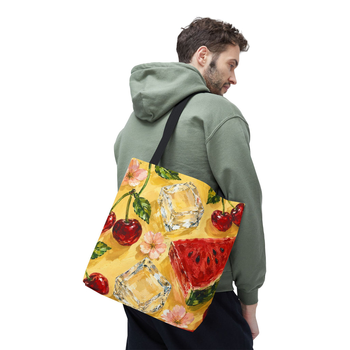 Summer Fruit Tote Bag – Cherry & Watermelon AOP Bag | Colorful Everyday Accessory