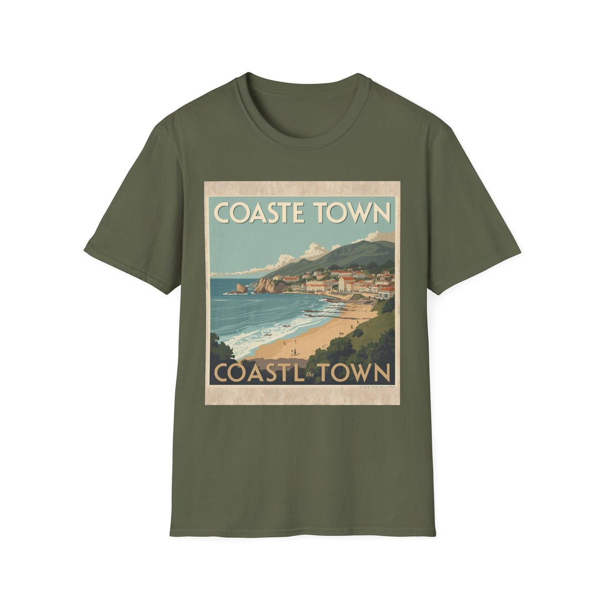 Vintage Coastal Graphic T-Shirt, Retro Beach Poster Tee, Ocean-Inspired Unisex Shirt