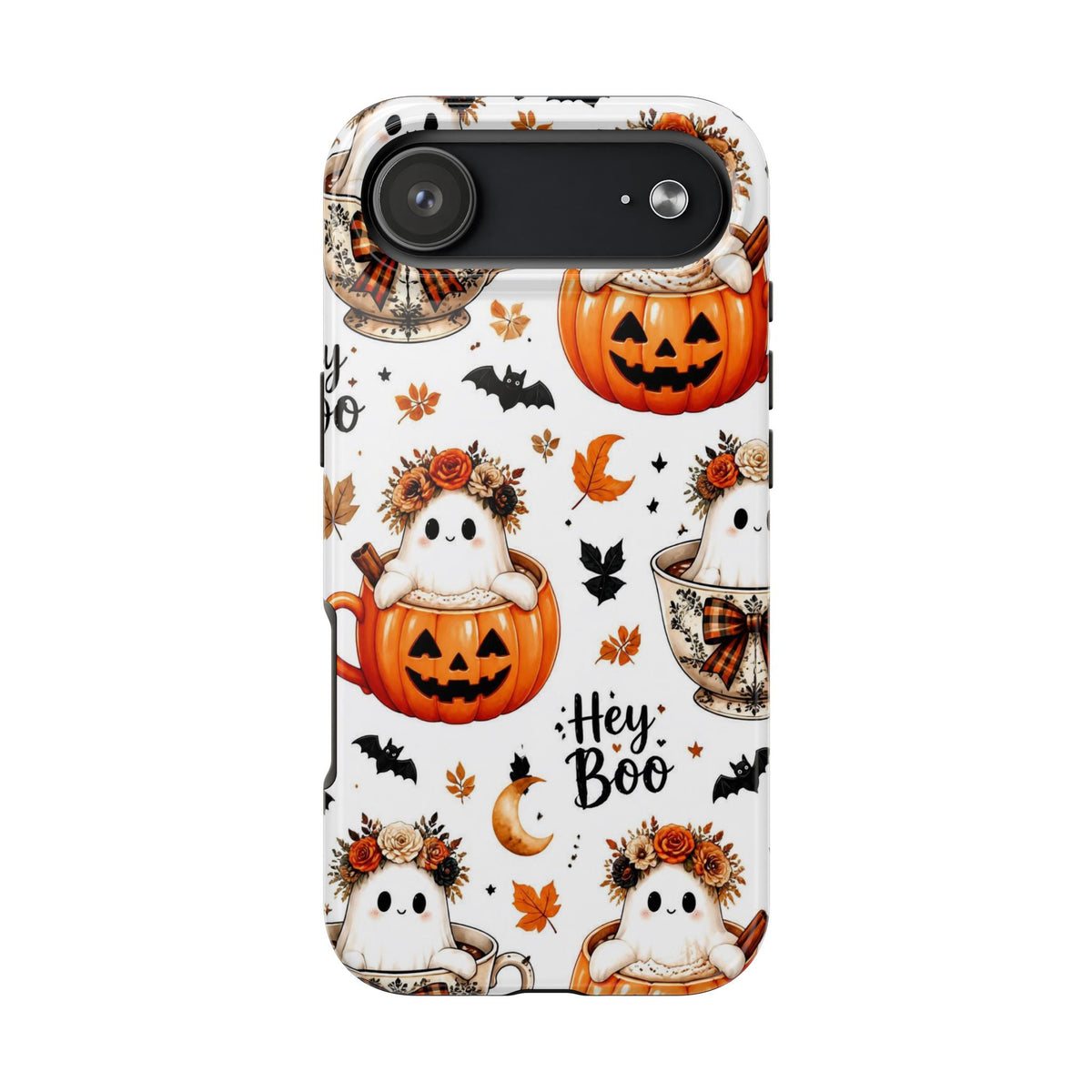 Hey Boo Halloween Phone Case Spooky Ghost Tough Protective iPhone Samsung Galaxy Cover Festive Collection