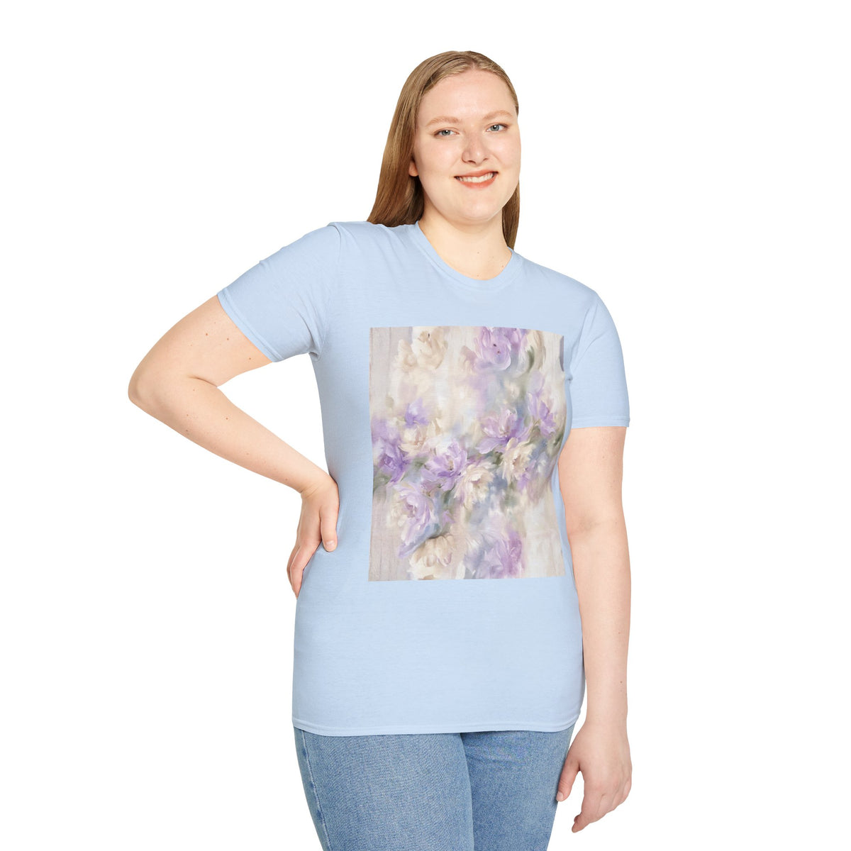 Abstract Floral Graphic T-Shirt, Modern Botanical Art Tee, Artistic Flower Print Shirt