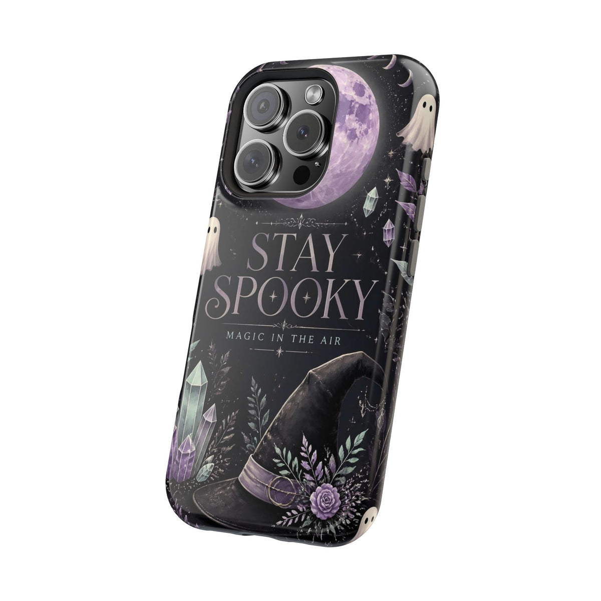 Stay Spooky Halloween Phone Case Witchy Purple Moon Tough Protective iPhone Samsung Galaxy Cover Festive Collection