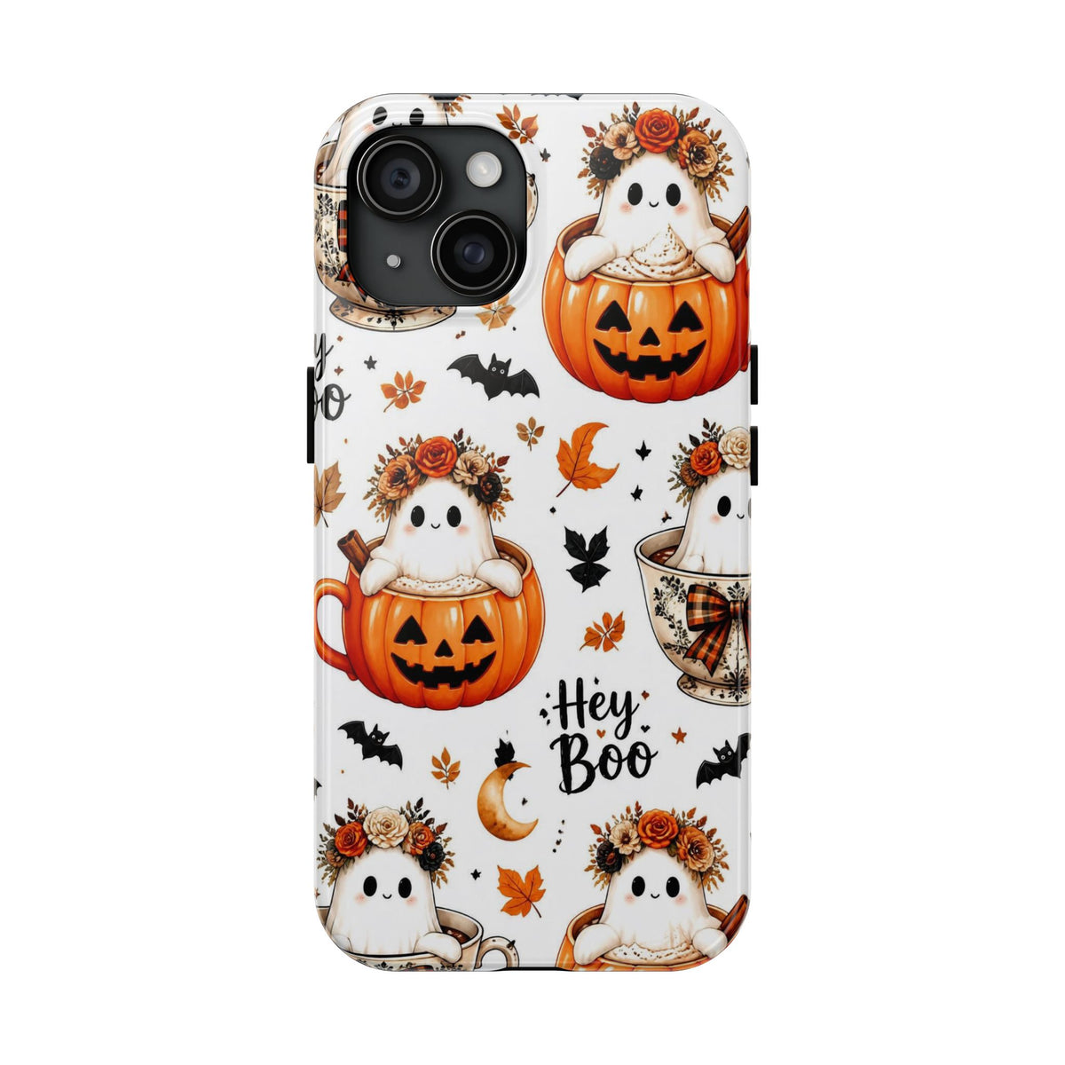 Hey Boo Halloween Phone Case Spooky Ghost Tough Protective iPhone Samsung Galaxy Cover Festive Collection