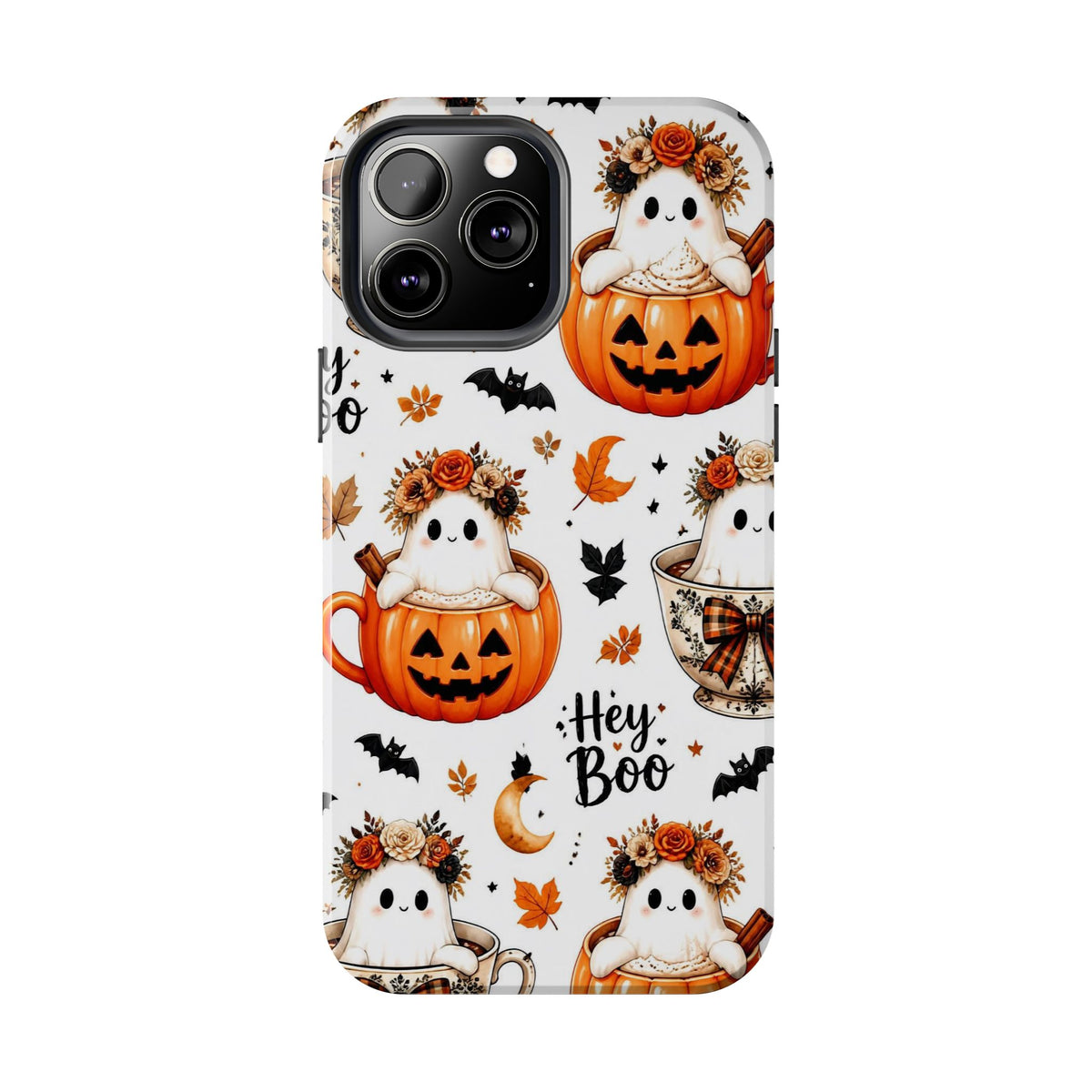 Hey Boo Halloween Phone Case Spooky Ghost Tough Protective iPhone Samsung Galaxy Cover Festive Collection